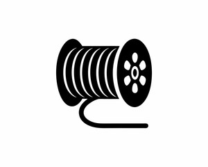 creative details cable spool icon vector illustration