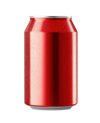 Fototapeta premium Red blank aluminum can isolated on a white background