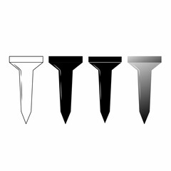 set of golf tee icons in various styles. Ideal for golf-themed designs, sports branding, tournament graphics, and vector illustrations. High-quality and versatile