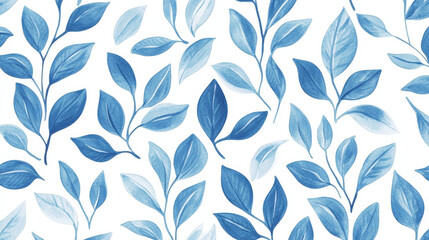 Seamless pattern with leaves hand drawn style vector illustration nature design floral summer plant textile.