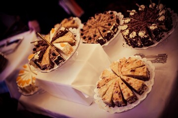 Elegant Display of Cakes and Desserts
