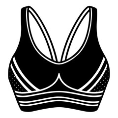 sports bra black silhouette vector, Simple silhouette Design vector icon with white background. Underwear Bra Vector. Textile Vector 
