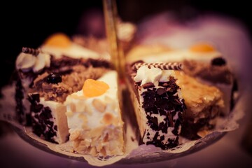 Assorted Cakes on a Decorative Platter