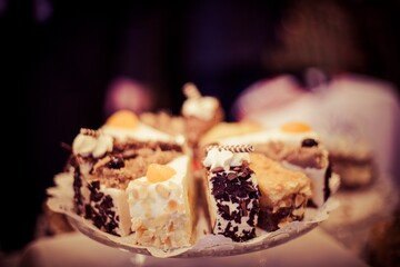 Assorted Cakes on a Decorative Platter