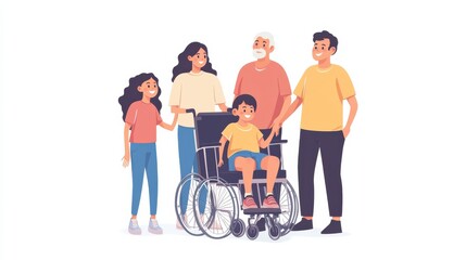 Families with children protection. Disabled and retired people financial support. Social security, social-security benefit, care allowance metaphors. Vector isolated concept metaphor illustrations