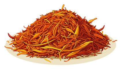 Naklejka premium Dried saffron spice isolated on white background.