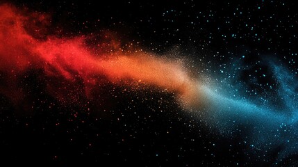 Fototapeta premium Vivid Abstract Design Featuring Flowing Red and Blue Particles on a Dark Background Creating a Stunning Visual Effect for Artistic and Creative Expression