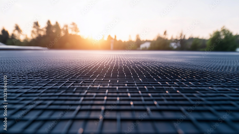 Aufkleber plastic mesh installation for waterproofing at sunset generative ai