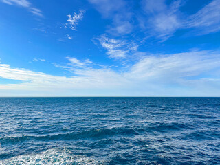 Fototapeta premium Seascape of the Atlantic Ocean from a cruise ship. No people, Travel concept.