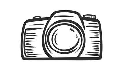 Camera outline on white, use for photography illustration