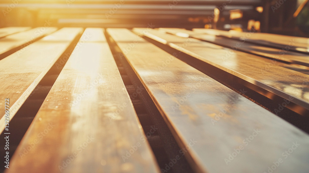 Poster stainless bar sheet in cold roll during sunset lighting generative ai