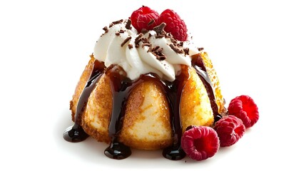 Baba Rum Dessert Isolated on White Background