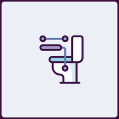 Creative icon representing a smart toilet system, contemporary design