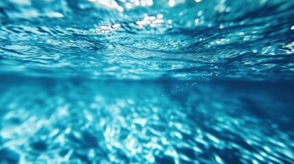 Obraz premium Calm water underwater blurry texture blue background Symmetrical
