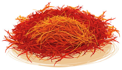 Fototapeta premium A close-up of dried red saffron threads, showcasing the intricate texture and vibrant color of this prized spice.