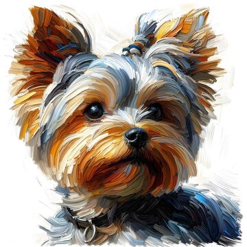 요크셔테리어, 임파스토 기법 일러스트, jpeg (Yorkshire Terrier, Impasto Techniques Illustration, jpeg)