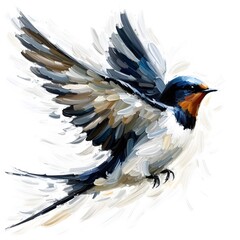 Obraz premium 제비, 임파스토 기법 일러스트, jpeg (Barn swallow, Impasto Techniques Illustration, jpeg)