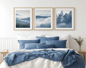 Modern Bedroom Interior Design Featuring Neutral Tones, Cozy Textiles, Natural Light, and Minimalist Wooden Furniture, Creating a Serene and Comfortable Space Perfect for Contemporary Living