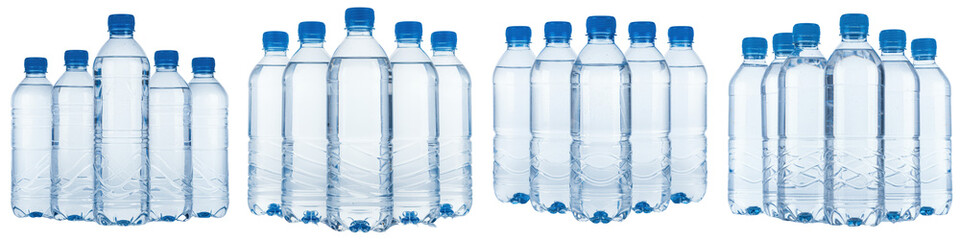 Set of Row of Plastic Water Bottles