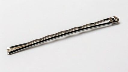 Silver Hair Clip on White Background