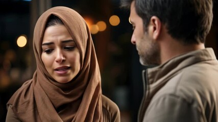 Annoyed muslim woman arguing with her husband
- Powered by Adobe
