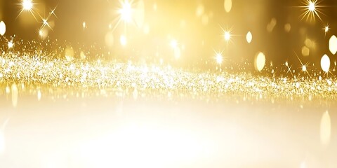 Golden sparkle glittering background with sparkling star for celebration themes