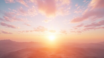 Serene Sunrise with Rays of Light through Clouds
