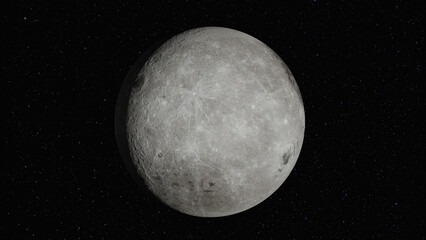 Dark side of the Moon, with stars in the background. Elements of this image furnished by NASA.