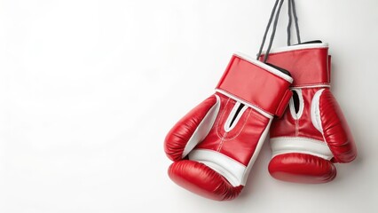 Red Boxing Gloves on White Background