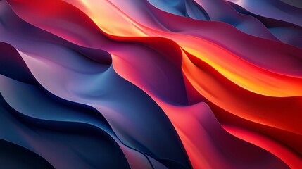 Obraz premium Abstract colorful background with 3D shapes, vibrant color waves