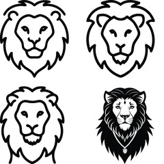 Majestic Lion Head Illustrations vector art 