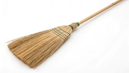 Broom on White Background