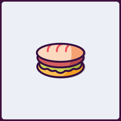 Delicious Sandwich Icon Vector Illustration with modern style design