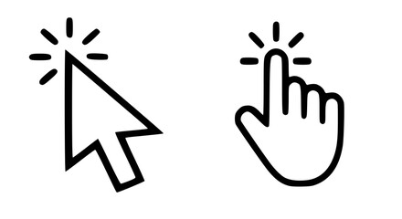 Computer mouse click cursor gray arrow icons set and loading icons. Cursor icon. Vector illustration. Mouse click cursor collection.	