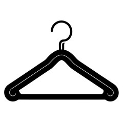 hanger black silhouette vector, Simple silhouette Design vector icon with white background.  