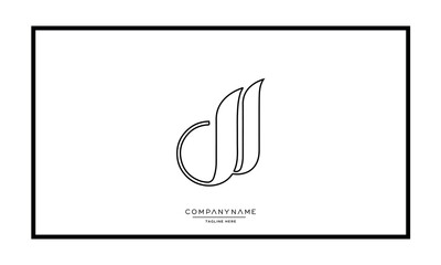 J or JJ Alphabet letters logo vector monogram