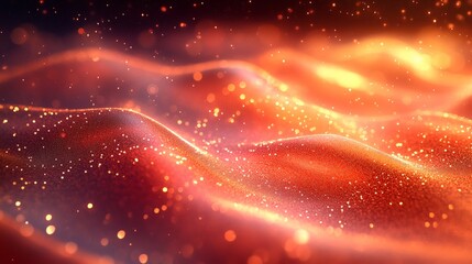 Obraz premium abstract wavy background, the image features a glowing, fiery, and shimmering waves