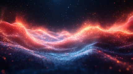 Obraz premium an abstract design of glowing fiery waves in the cosmic space 