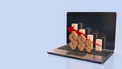 The Notebook and Dollar symbol for Business concept 3d Rendering..