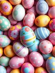 Obraz premium Bright and Colorful Easter Egg Collection for Joyful Spring Celebration