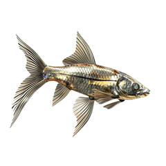 Fototapeta premium Golden Fish Swimming for Aquatic Closeup.