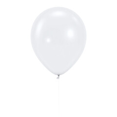 Single white balloon isolated on black background. Perfect for party invitations, greeting cards, and website design.