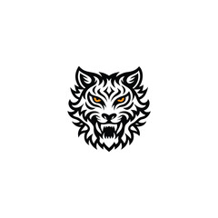 Obraz premium Thunderous Roar Fierce Tiger Head Emblem