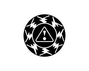 creative details electric shock warning icon vector illustration