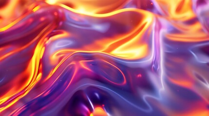 3d render of abstract background with colorful wavy liquid waves