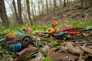 Obraz premium An Eastern Wild Turkey showcasing its grace as it moves through the hardwood forest