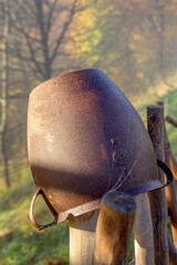 old rusty metal bucket