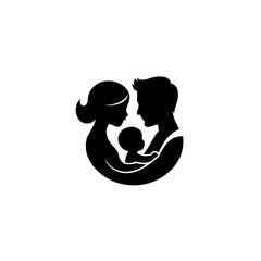 Elegant Family Silhouette in Black