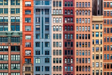 A close-up view of a New York City skyline showcasing a mix of architectural styles, The diverse mix of architectural styles in New York's skyline