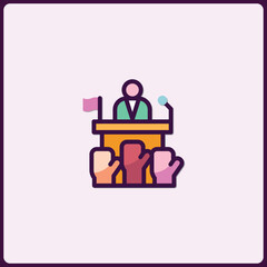 Political Rally Icon Symbolizing Democratic Engagement and Public Discourse